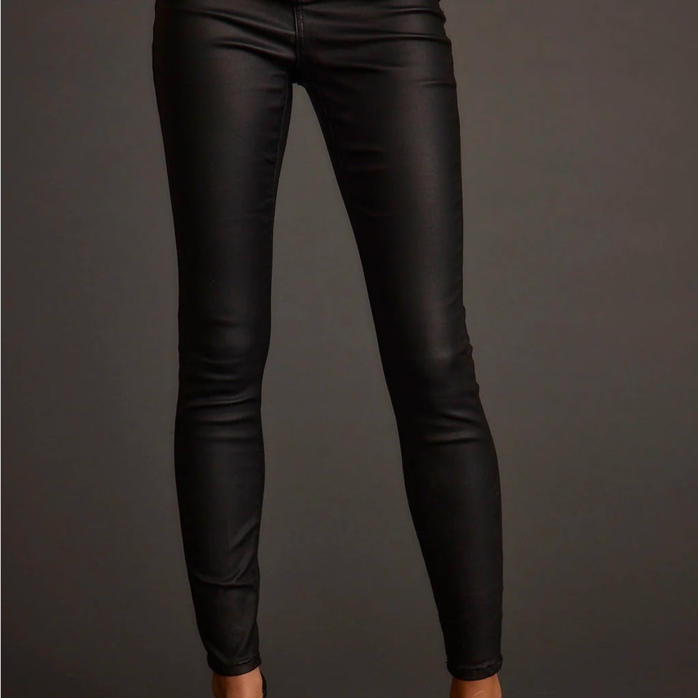 Black Faux leather Skinny Jeans
